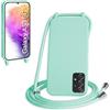 WenBaby Cover Compatible con Samsung Galaxy A53 5G,Cellulare Girocollo Custodia con Cordino TPU Corda Silicone Case Bumper per Samsung Galaxy A53 5G Custodia, Verde menta piperita