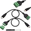 RUNCCI-YUN 2 connettori USB C maschio a 5 pin cavo a vite senza saldatura morsetti per la ricarica e trasferimento di dati riparazione/fai da te