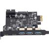 Zunate Scheda PCIe A USB 3.2, 2 USB Tipo C, 3 USB Tipo A, Scheda PCIe A USB 3.2 da 19 Pin di Seconda Generazione con 20 Gbps, Scheda di Espansione PCI Express Scheda USB per PC Desktop