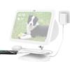 PlusAcc Supporto per Show 8 3rd gen e telefono - PlusAcc Supporto stazione di ricarica regolabile con porta USB-C/A due, compatibile con auricolari/Show 8 solo 3rd Gen (Bianco)