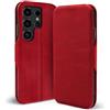 Verco Custodia a libro per Samsung Galaxy S26 Ultra, colore rosso | Custodia a libro pieghevole, chiusura magnetica, scomparti per carte di credito, funzione leggio, stile retrò