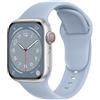ELETTRONEO SBC1 Cinturino per Apple Watch Ultra 2 49mm, Serie 10 46mm, 9 8 7 45mm 41mm, SE 6 5 4 44mm 40mm, 3 2 1 42mm 38mm Donna Uomo Band Bracciale Sport Silicone, Cielo blu