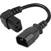CERRXIAN Cavo di prolunga per alimentazione PDU IEC 320 C14 a 90 gradi C13, C14 maschio a angolo basso C13 femmina Cavo di alimentazione a 3 pin per monitor, computer, ecc-0,2 M/7,8 pollici