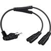 HuaLiSiJi Cavo Alimentazione C7 Dual 2.5A 250V Cavo di Alimentazione Spina Tipo C Spina Europea a Presa C7 per TV, Computer Portatile (Nero, 0.5 m)