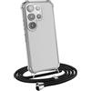 MyGadget Cover per Samsung Galaxy S23 Ultra - Custodia con Corda - Case con Cordino Trasparente Antiurto | Bumper con Laccio | Tracolla - Practical Stylish - Nero