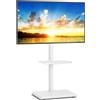 5Rcom Supporto Universale per TV Girevole da Pavimento con Montaggio per TV da 32-55 Pollici fino a 40 kg, Supporto TV Regolabile in Altezza con Rotazione, Supporto TV Alto con Base in Legno Bianco