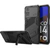 ESTH® Custodia per Xiaomi Poco M4 Pro 4G con Supporto [Compatibile con Supporto Magnetico per Auto] Cover Paraurti PC + TPU, Nero
