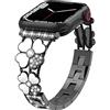MiRowy Cinturino in Metallo per Apple Watch Series 10 42 mm/9/8/7 41 mm/Watch SE 2/1 40 mm, Glitter Diamante Inossidabile Cinturini di Ricambio per Apple Watch Series 6/5/4 40 mm/3/2/1 38 mm, Nero