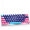 SbocKeeb Tastiera da gaming 60%, Wired RGB Tastiera meccanica America QWERTY, Mini 61 tasti USB Tastiera Anti-Ghosting per PC Gamer Typist, GS61 RGB-61 Meitao