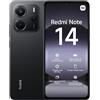 Xiaomi Smartphone Redmi Note 14, 8+256GB, nero, sistema di telecamere AI da 108 MP, batteria da 5500 mAh, display per la cura degli occhi da 120 Hz, funzioni AI (caricabatterie non incluso), 2 anni di