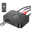 PORFOYO Adattatore Bluetooth impianto stereo, adattatore 6.0 stereo, ricevitore Bluetooth con telecomando Aux 3.5 mm RCA jack e trasmettitore HiFi ricevitore per altoparlanti TV