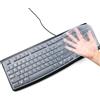 MasiBloom Coperchio per tastiera in silicone per Logitech K120 e MK120, ergonomica, con cavo USB, ultra sottile, protettiva (trasparente)