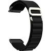 CeiBand Anello Alpino Cinturino Compatibile con 20mm 22mm, Ricambio in Nylon Sportivo Bracciale Metallo G-Hook Uomo Donna per 20mm 22mm -(22mm Nero)