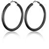U7 Orecchini Cerchio Donna Placcati Neri Acciaio Inossidabile Orecchini Cerchio Grandi 60mm Tondi Regalo Natale per Donna Ragazza Moglie