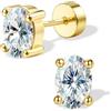 SLLAISS Moissanite Orecchini Punto Luce Argento 925 Donna Orecchino Piercing Lobo Oro 14K Piccoli Brillanti Anallergici per Piercing Trago Cartilagine Helix Tragus Orecchino Piccolo a Margherita