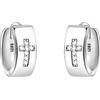 SOFIA MILANI - Orecchini da Donna in Argento 925 - con Pietra Zircone - Creoli a Croce - E2162