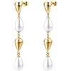 Brosway Orecchini Donna, Orecchini Pendenti in Acciaio e Perle | Collezione PERFECT - BPC77