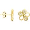 SOFIA MILANI - Orecchini da Donna in Argento 925 - Placcati in Oro e con Pietra Zircone - Orecchino a Perno a Fiore - E2592