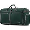 Gonex Borsa da viaggio pieghevole leggera 40/60/80/100/150L grande borsa da viaggio sportiva per viaggi, palestra, vacanze, notte, verde scuro, 150L, Borsa da viaggio riponibile