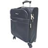 COVERI COLLECTION Trolley Morbido, bagaglio a mano 55x38x20 4 ruote, Chiusura Combinazione,Misure Ideali, Perfette per Ryanair, Air Italy, EasyJet, Lufthansa ESPANDIBILE !!! (NERO)