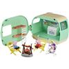 Peppa Pig La Caravane des Trois Petits cochons, Coffret de 3 Figurines avec Bébé Evie, Jouets préscolaires pour Filles et garçons, dès 3 Ans