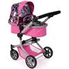 Bayer Chic 2000® Passeggino per bambole 2 in 1 Mika - Rosa Navy - Pieghevole - Manico regolabile in altezza 47-80 cm - Telaio moderno - Bambole fino a 52 cm - 4-8 J Unicorno