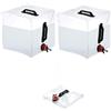 dellyy Tanica per Acqua Pieghevole, 2 PCS 20L Taniche per Acqua Pieghevoli Trasparente, Sacchetto Pieghevole con Rubinetto per Viaggi, Picnic, Campeggio（Nero