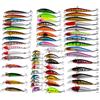 CHAWHO Esche Artificiali Spinning Trota 56 Pezzi Kit di Esche da Pesca - Set di Esche da Pesca Artificiali Spinning Mare Minnow Swimbait da Pesca Artificiale con Crankbaits, Stickbait, Esche Dure