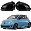 JinsenTGG Cappuccio Dello Specchietto Retrovisore Sostituzione per Fiat 500/500C/500E/Abarth 500 2007-2024/Grande Punto 2005-2018, Cappucci per Specchietti Retrovisori Specchietto Retrovisore (Nero)