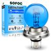 SOFOC P45T R2 12V 45/40W Lampada alogena per moto, auto d'epoca e trattore G40 Bianco Anabbagliante/Abbagliante 3 poli Flangia prefocalizzata 1 pcs