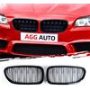 AggAuto Griglia radiatore nera lucida per BMW Serie 5 F10/F11 2010-2016 | 6 barre doppie anteriori, materiale ABS resistente, installazione semplice, adatta a F10 F11