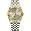 FORSINING Montre Homme, Montre à Quartz Analogique avec Date et Jour, Bracelet Acier Inoxydable, Montre Étanche Business Classique pour Homme, Cadran Chiffres Romains, Ton Or Argent