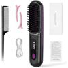 AHYDFSR Spazzola Lisciante Senza Fili, Mini Piastra per Capelli, 160°C-200°C 3 Impostazioni, Spazzola Lisciante Portatile, Pettine Lisciante Portatile Ricaricabile, per Capelli Lisci, Ricci e Mossi(Nero)