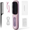 AHYDFSR Spazzola Lisciante Senza Fili, Mini Piastra per Capelli, 160°C-200°C 3 Impostazioni, Spazzola Lisciante Portatile, Pettine Lisciante Portatile Ricaricabile, per Capelli Lisci, Ricci e Mossi(Viola)