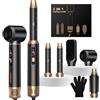 UKLISS Hair Styler 5 in 1, Spazzola Asciugacapelli & Airstyler Set con Hair Dryer, Spazzola ad Aria Calda, Thermal Brush, Spazzola Lisciante Capelli, Ferro per Capelli per Donne Styling - Nero