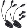 PRATYAHARA 2 Pezzi Supporto Musicale Luce Clip a LED Libro Luci Doppio Braccio Lampade da Lettura per Libri a Letto Clip Regolabile a 360 Gradi