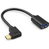 CableCreation Adattatore da tipo C a USB 3.0, 90 gradi da USB C a presa USB A, adattatore cavo OTG, compatibile con MacBook Pro, Samsung Note 8, Dell XPS 15, ecc., 15 cm, nero