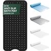 Zuvo - Tappetino da bagno extra lungo (100 x 40 cm, nero) - Tappetino da doccia antiscivolo anti muffa, lavabile in lavatrice, in gomma con potenti ventose, per bambini e anziani