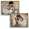 DRW Set 2 quadri della Sagrada Familia stile mosaico geometrico con cornice dorata 42x2x42 cm