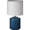 Pauleen 48021 Tavolo Glowing Midnight Max. 20W E14 Lampada da Comodino Blu Bianco 230V Ceramica/Tessuto Senza Lampadina