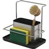 Relaxdays Organizer lavello Set Cucina in Inox, vaschetta raccogliacqua e portaspugna, 19x21x12 cm