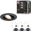 Paulmann 92111 Set di 3 faretti orientabili rotondi 90 mm 30° GU10 max. 3x10W 230 V Nero Lampada da incasso - apparecchio senza lampadina