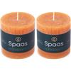 Spaas Candela pilastro in stile rustico 70/70 mm 25 ore, arancione (Confezione da 2)