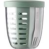 Mepal - Contenitore per Frutta e Verdura Ellipse - Portapane - Ideale per Chi è in Viaggio - Con Forchetta e Colino - 600 ml - Nordic Sage