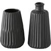 Boltze Set di vasi Esko 2 pezzi (Nero smaltato, vasi di fiori in ceramica, diametro circa 8,5 cm, decorazione per interni, senza fiori, stile scandinavo) 1013332