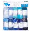120 Gründl Lana Cotton Quick Mini Shades of Blue Set per lavorare a maglia e all'uncinetto, 10 x 15 g, 100% cotone, 15 g/37 m, Blu