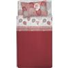 PENSIERI DELICATI Completo Letto Singolo 100% Cotone, Completo Lenzuola Singolo 90x200 Comprensivo di Lenzuolo sotto, Lenzuolo sopra e 1 Federa a Sacchetto, Made in Italy, Fantasia Palloncini Rosso