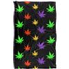 LOGOVISION Neon Marijuana Pot Leaves Pattern Coperta super morbida al tatto setoso - 91 x 147 cm