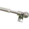 Gardinia Meran Asta con 2 Supporti per Il Fissaggio, Metallo, Effetto Acciaio Inox, 40-60 cm
