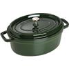 STAUB Casseruola/Cocotte in ghisa, Ovale 31 cm, 5,5 litri, Verde basilico